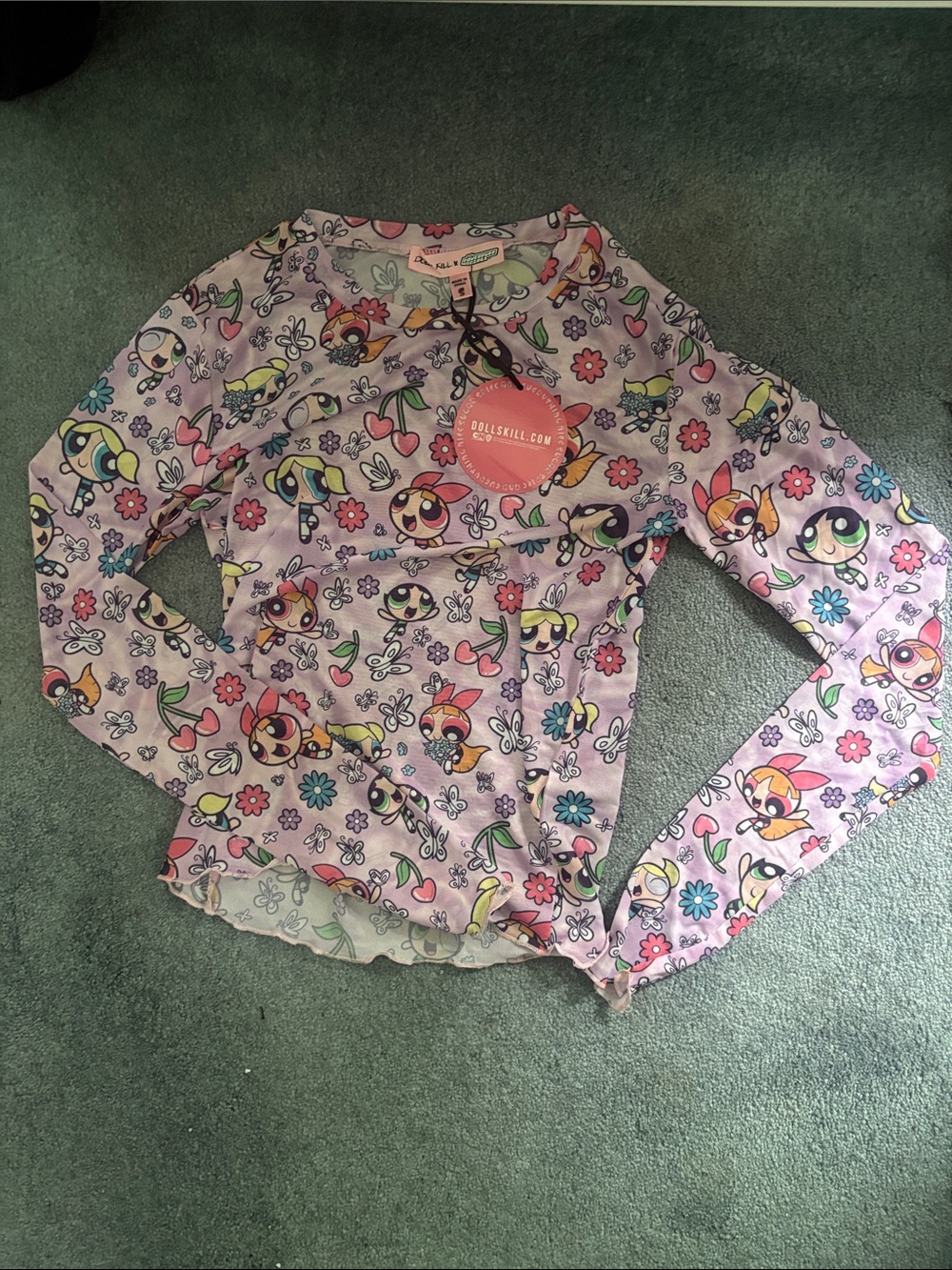 Dolls Kill Lavender Powerpuff Girls Graphic Long Sleeve Top
